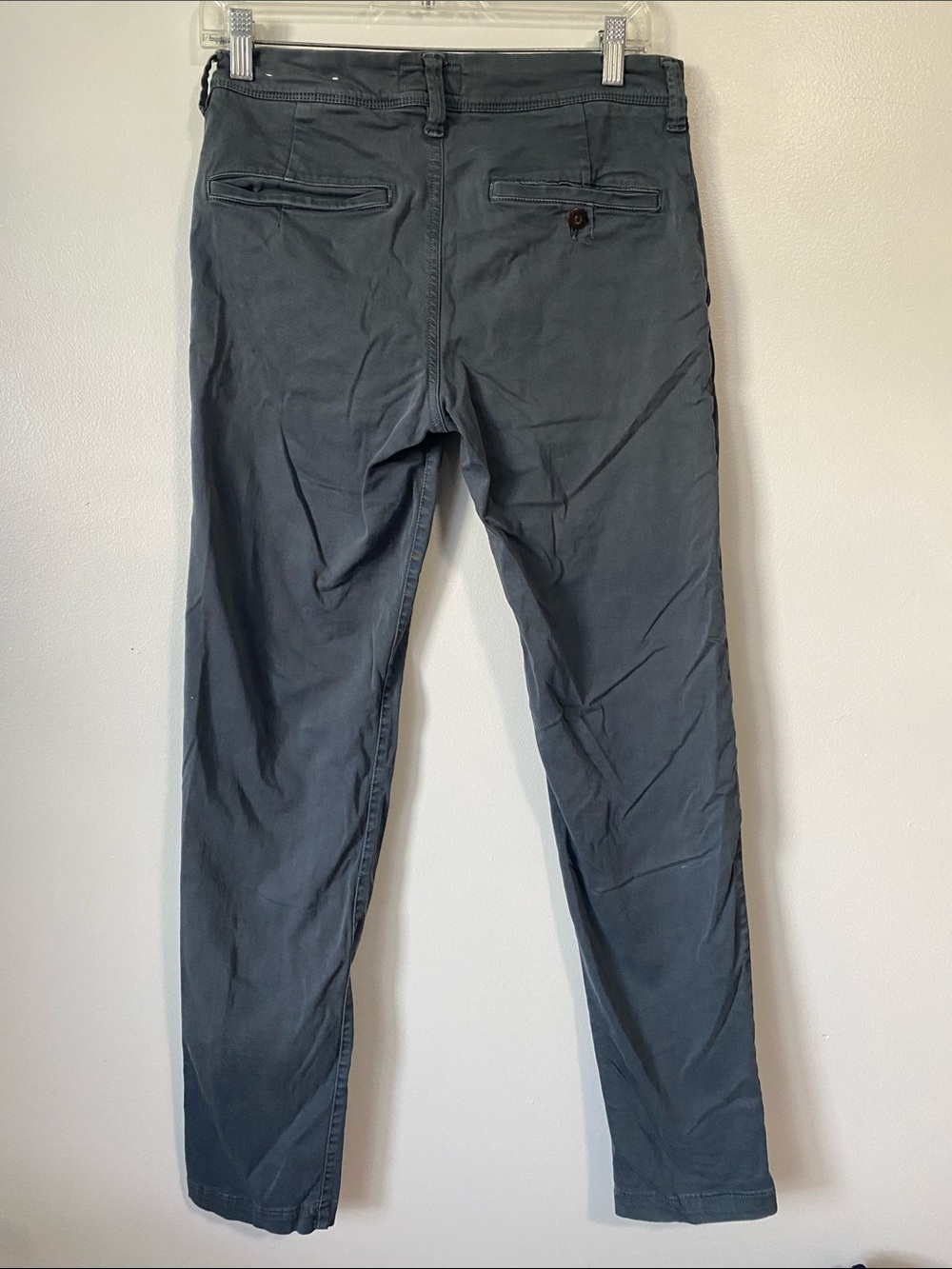 American Eagle AE Flex Slim Straight Lived-In Khaki Pants blue gray sz 28x34 - Picture 4 of 12